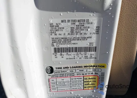 2012 Ford F-150 Lariat z USA, uszkodzony, nr VIN 1FTFW1ETXCFC16831